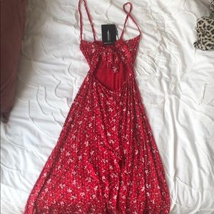 Red floral dress